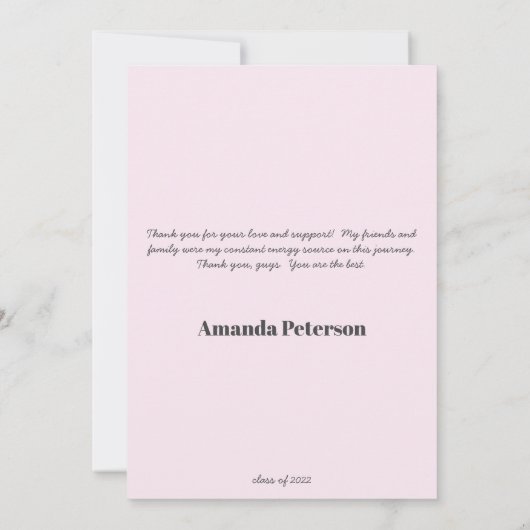 Eleganter Rose Gold Abschluss Dankeschön Karte