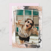 Eleganter Rose Gold Abschluss Dankeschön Karte