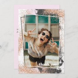 Eleganter Rose Gold Abschluss Dankeschön Karte