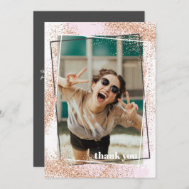 Eleganter Rose Gold Abschluss Dankeschön Karte