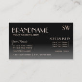 Eleganter Rose Gold Black Mirror Schriftart mit Mo Visitenkarte (Rückseite)