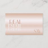 Eleganter Rose Gold Black Mirror Schriftart mit Mo Visitenkarte (Vorderseite)
