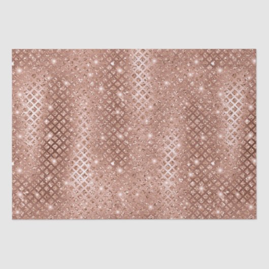 Eleganter Rose Gold Diamonds Metallischer Glitzer Seidenpapier (Vorderseite)