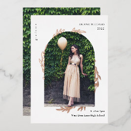 Eleganter Rose Gold Foto Abschluss Folieneinladung