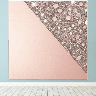 Eleganter Rose Gold Glitter Leinwanddruck