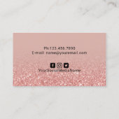Eleganter Rose Gold Glitzer Monogram Beauty Salon Visitenkarte (Rückseite)