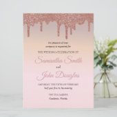 Eleganter Rose Gold Glitzer, Peach und Schwarzer T (Stehend Vorderseite)