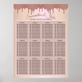 Eleganter Rose Gold Glitzer, Schwarz und Schwarz Poster