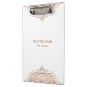 Eleganter Rose-Gold-Mandala-Benutzertext Klemmbrett (Links)
