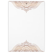 Eleganter Rose-Gold-Mandala-Benutzertext Klemmbrett (Rückseite)
