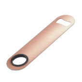 Eleganter Rose Gold Monogram Custom Bottle Opener  Speed Flaschenöffner (Rückseite Schrägansicht)