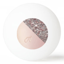 Eleganter Rose Gold Monogram Ping Pong Ball