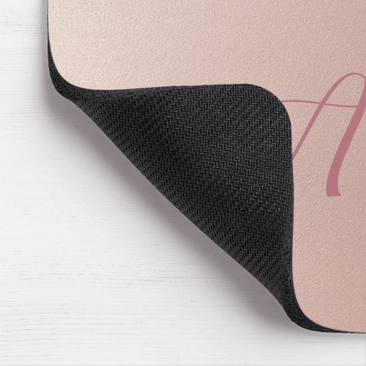 Eleganter Rose Gold Monogram Planer Mousepad (Ecke)