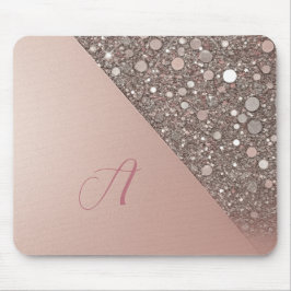 Eleganter Rose Gold Monogram Planer Mousepad