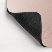 Eleganter Rose Gold Monogramm Planer Mousepad (Ecke)