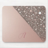 Eleganter Rose Gold Monogramm Planer Mousepad (Vorne)