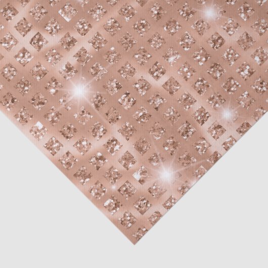 Eleganter Rose Gold Mosaik Metallic Glitzer Seidenpapier (Detail)
