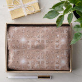 Eleganter Rose Gold Mosaik Metallic Glitzer Seidenpapier (Geschenk)