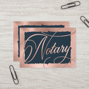 Eleganter Rose Gold & Navy Notar-Agent Visitenkarte