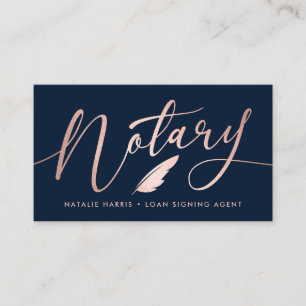 Eleganter Rose Gold Notar-Agent  Visitenkarte