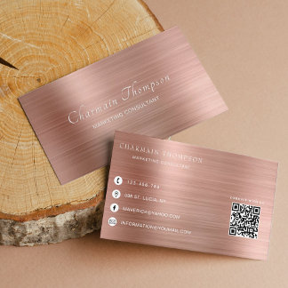 Eleganter Rose Gold QR Code Verbinden Sie mit uns Visitenkarte
