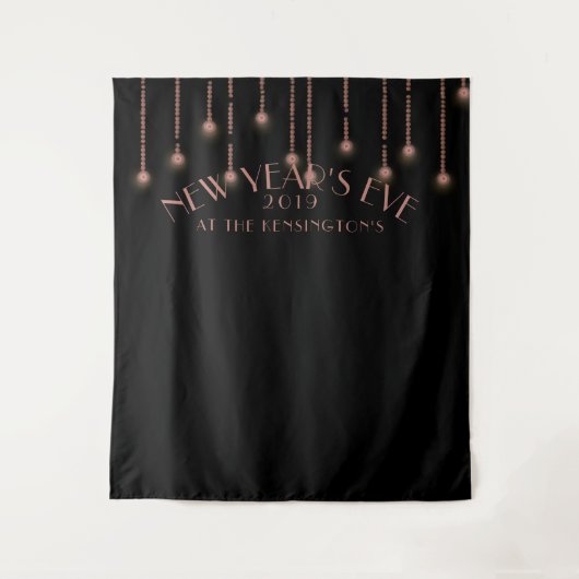 Eleganter Rose Gold Silvester Foto Stand Wandteppich (Vorderseite)