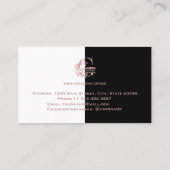 Eleganter Rose Gold Split Custom Monogram Letter G Visitenkarte (Rückseite)