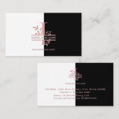 Eleganter Rose Gold Split Custom Monogram Letter I Visitenkarte (Vorne/Hinten)