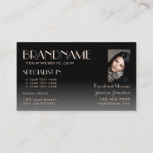 Eleganter Rose Gold und Black Mirror Schriftart mi Visitenkarte (Rückseite)