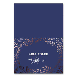 Eleganter Rose Gold und Marineverbände Tischnummer