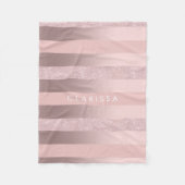 Eleganter Rose, goldfarbener Glitzer und rosafarbe Fleecedecke (Vorderseite)