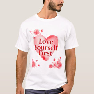 Eleganter Rose Herzdesign Männergrundsatz T - Shir T-Shirt