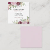 Eleganter Rose Hochzeitsplaner Service Quadratische Visitenkarte (Vorne/Hinten)