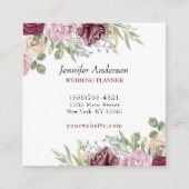 Eleganter Rose Hochzeitsplaner Service Quadratische Visitenkarte (Vorderseite)