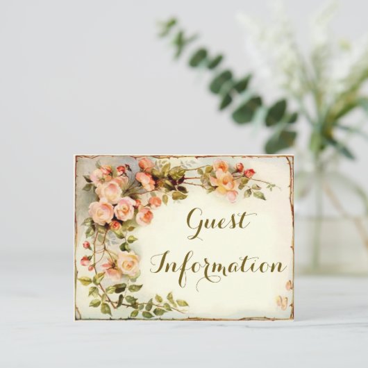 Eleganter Rose Postkarte (Stehend Vorderseite)