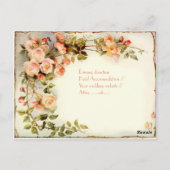 Eleganter Rose Postkarte (Rückseite)