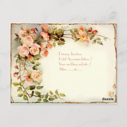 Eleganter Rose Postkarte (Rückseite)