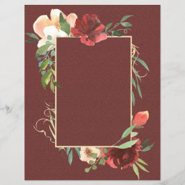 Eleganter Rose-Rahmen auf Burgundy Scrapbook Paper