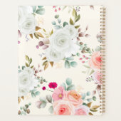 Eleganter Roségold-Blumen-Planer mit individuellem Planer (Rückseite)