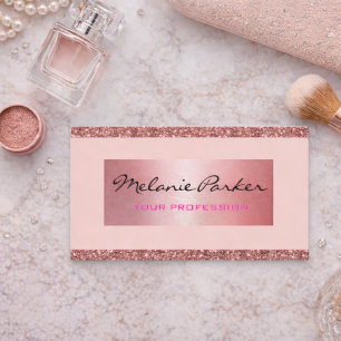 Eleganter Roségold-Glitter und metallischer Chic Visitenkarte