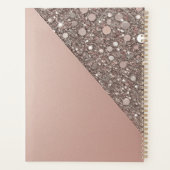 Eleganter Roségold-Monogramm-Planer Planer (Rückseite)