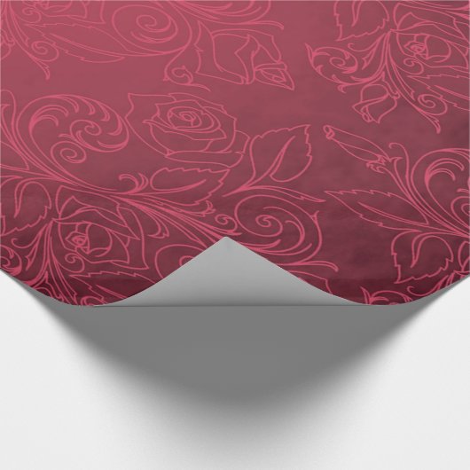 Eleganter Rosen-Feiertag Geschenkpapier (Ecke)