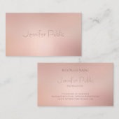 Eleganter Rosen-Goldchic-Trendy Schablone modern Visitenkarte (Vorne/Hinten)