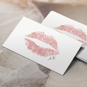 Eleganter Rosen-GoldGlitzer-Lippensalon Visitenkarte