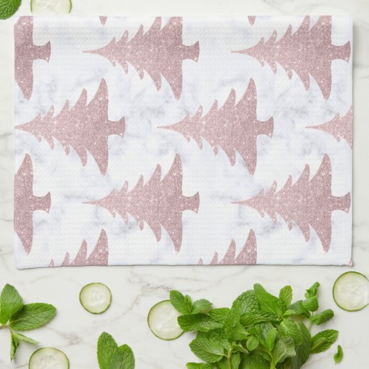 Eleganter Rosen-GoldGlitzer u. Geschirrtuch (Gefaltet)