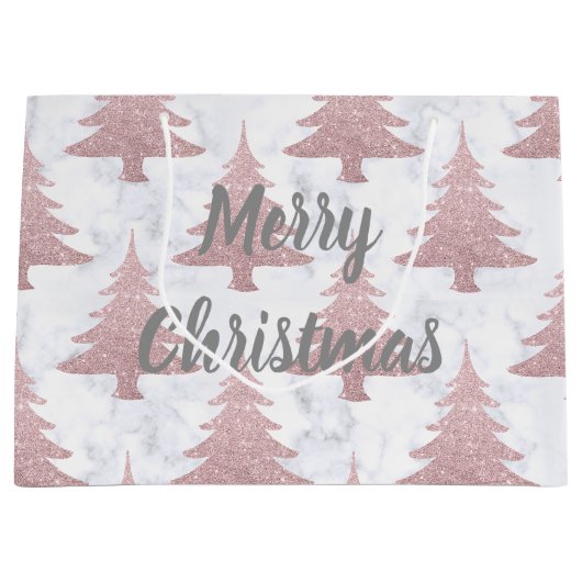 Eleganter Rosen-GoldGlitzer u. Große Geschenktüte (Vorderseite)