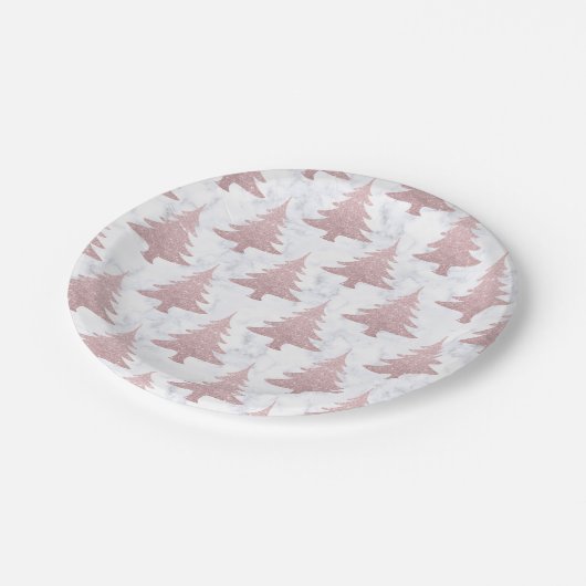 Eleganter Rosen-GoldGlitzer u. Pappteller (Schrägansicht)