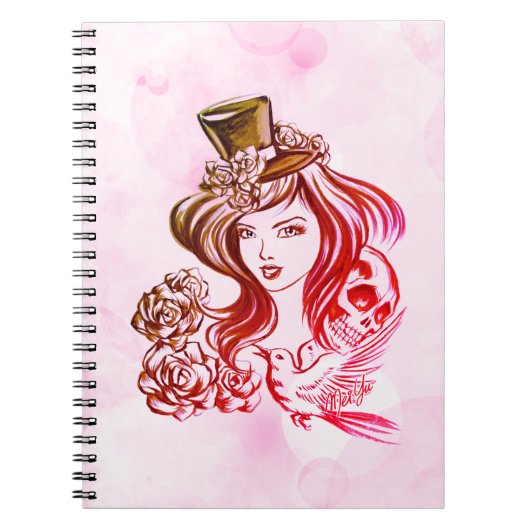 Eleganter Rosen-Rosa-Kaffee-handgemaltes Notizblock (Vorderseite)