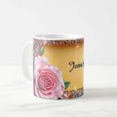 Eleganter Rosen- und Juwelenrahmen Kaffeetasse (Vorderseite Links)