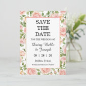 Eleganter Rosengarten in Rosa Save The Date (Stehend Vorderseite)
